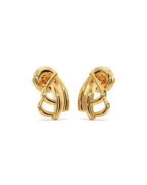 women yellow gold bali stud earrings