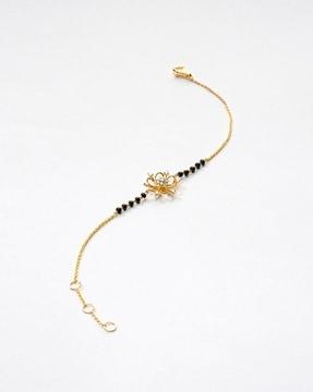 women yellow gold bloom floral bracelet