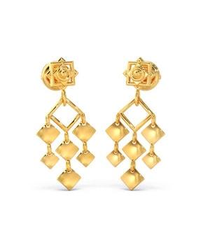 women yellow gold dangler earrings