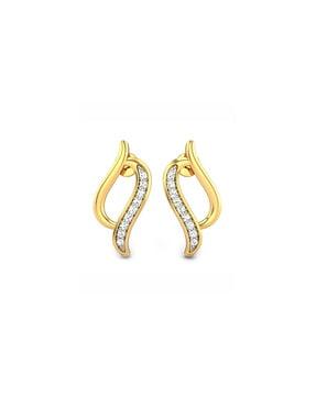 women yellow gold diamond stud earrings