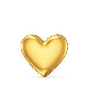 women yellow gold heart nose pin