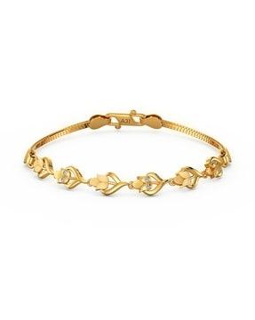 women yellow gold leaf bracelet