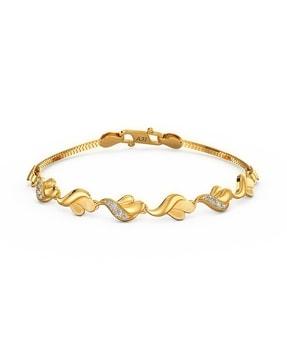 women yellow gold leaf bracelet