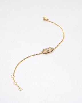 women yellow gold simple sextet diamond bracelet