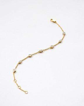 women yellow gold star cluster diamond bracelet