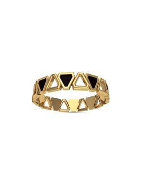 women yellow-gold studded ring