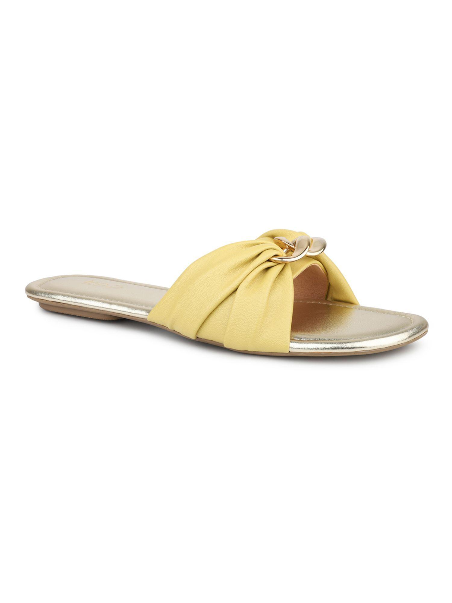 women yellow party flats