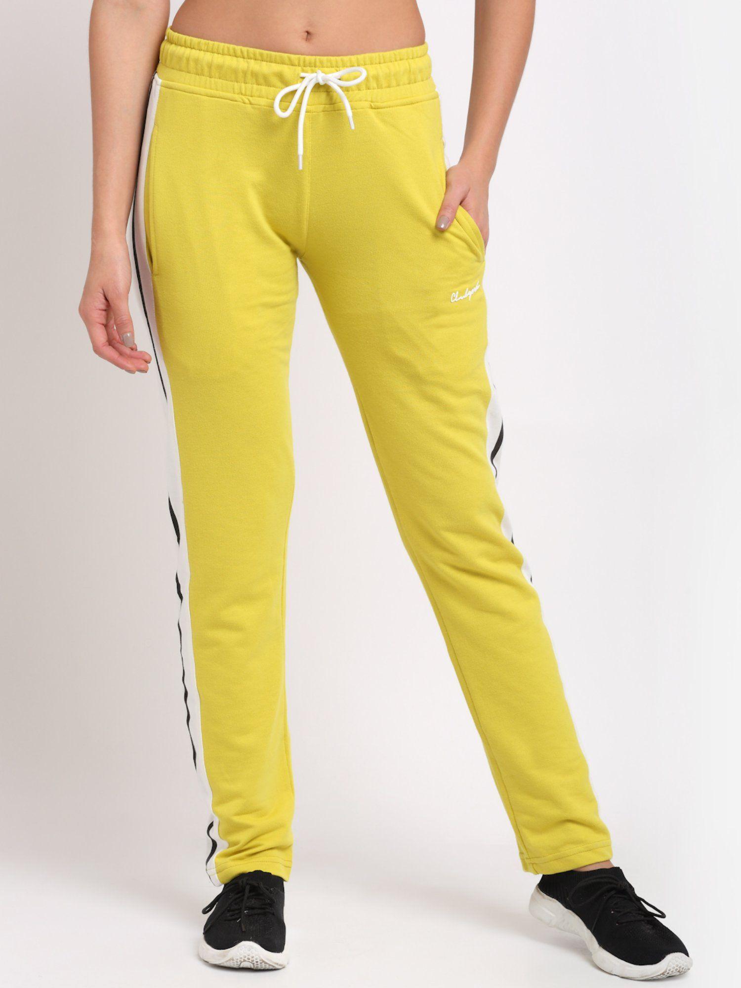 women yellow track pants