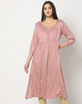 women yoke pleated a-line kurta