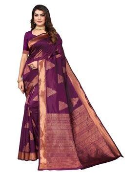 women zari woven banarasi saree with blouse piece