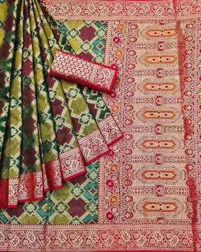 women zari woven cotton silk saree