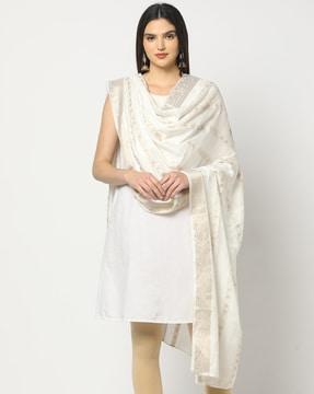 women zari woven dupatta