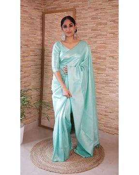 women zari woven kanjivaram saree with blouse piece