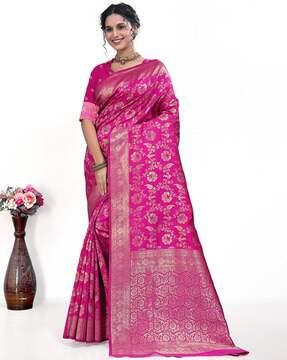 women zari woven silk saree