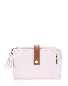 women zip-around bi-fold wallet