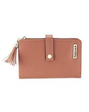 women zip-around bi-fold wallet