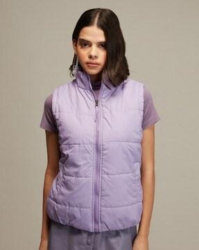 women zip-front blouson jacket