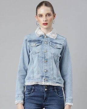 women zip-front blouson jacket