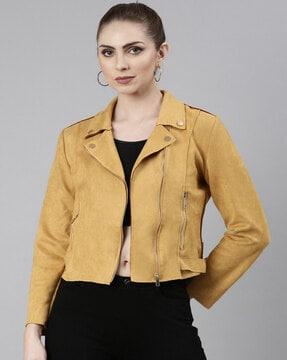 women zip-front bomber jacket