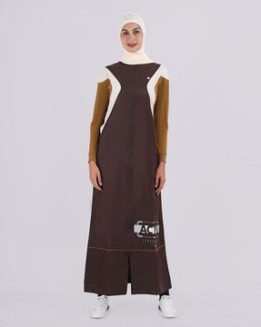 women zip-front colourblock a-line jilab dress