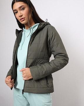 women zip-front hooded jacket