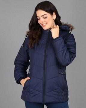 women zip-front hooded jacket