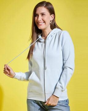 women zip-front hoodie with full sleeves