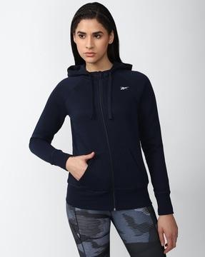 women zip-front hoodie