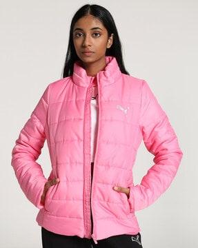 women zip-front puffer jacket