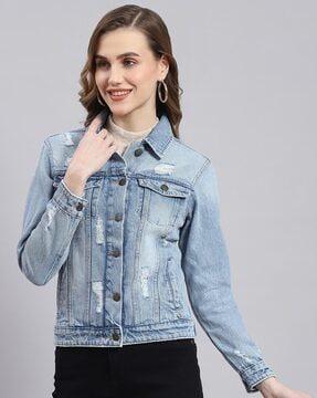 women zip-front regular fit bomber jacket