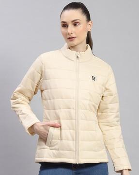 women zip-front regular fit bomber jacket