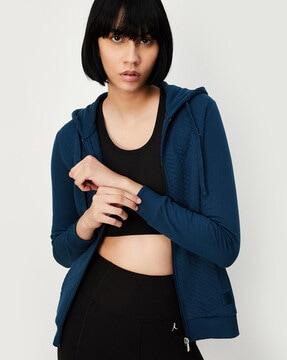 women zip-front regular fit hoodie