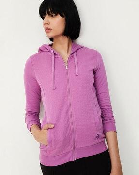 women zip-front regular fit hoodie