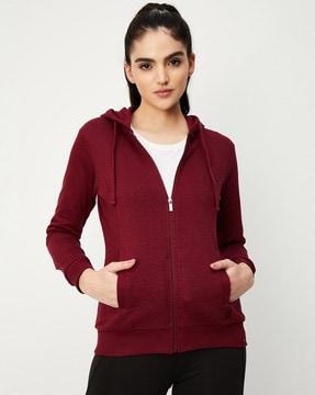 women zip-front regular fit hoodie