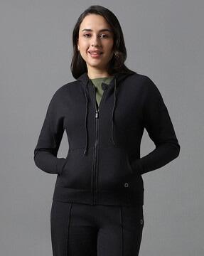 women zip-front regular fit hoodie