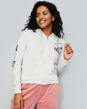 women zip-front regular fit hoodie