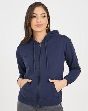 women zip-front regular fit hoodie