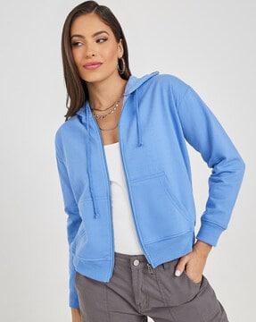 women zip-front regular fit hoodie