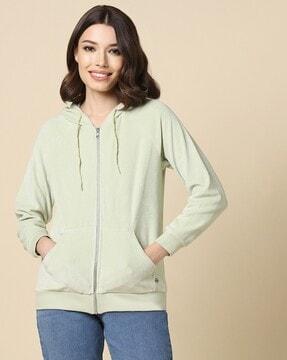 women zip-front regular fit hoodie