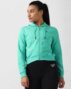 women zip-front regular fit hoodie