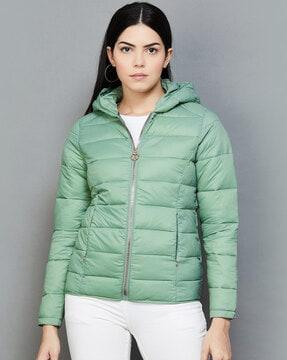 women zip-front regular fit jacket