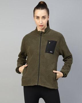 women zip-front regular fit jacket