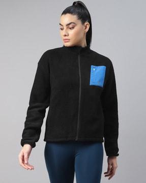 women zip-front regular fit jacket