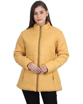 women zip-front regular fit puffer jacket