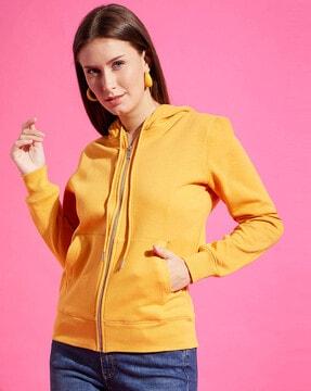 women zip-front regular fit sweatshirt