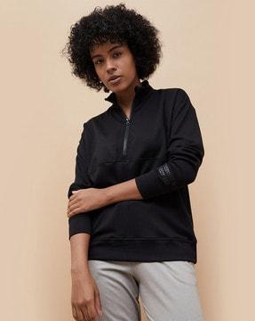 women zip-up regular fit sweatshirt