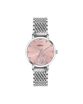 women zoomdlx-5530-ss-pnk water-resistant analogue watch