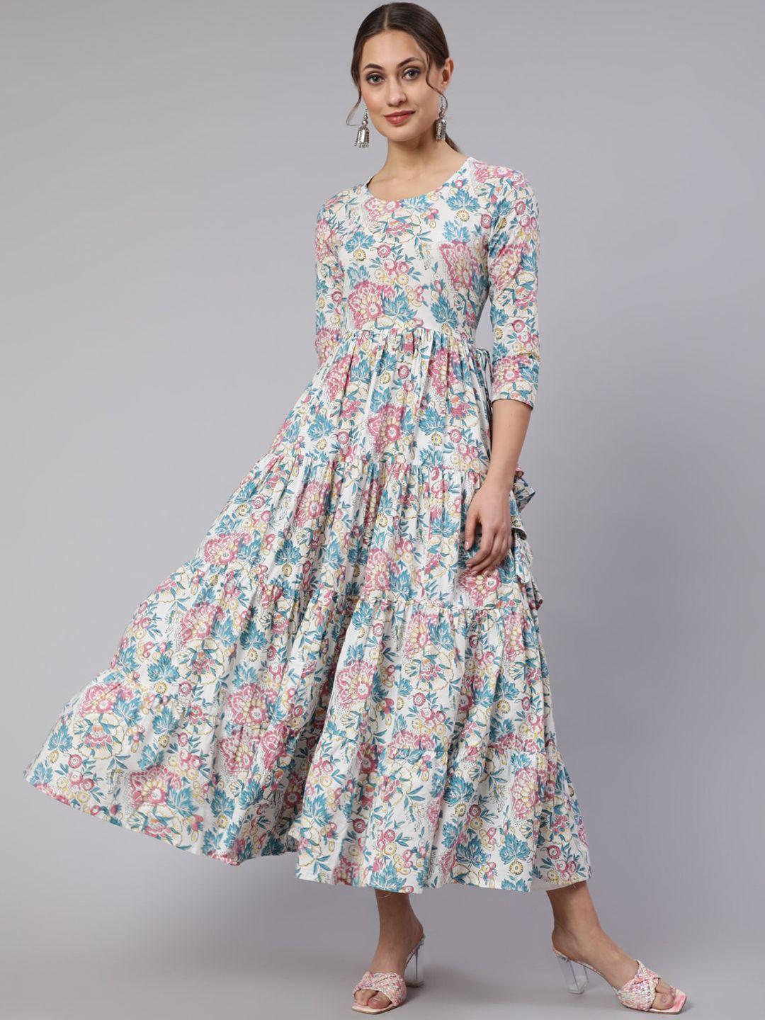 womenclick floral printed anarkali cotton kurta