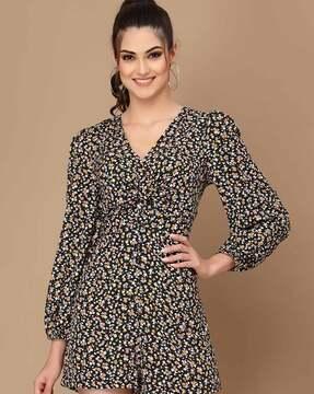 womenn micro print playsuit