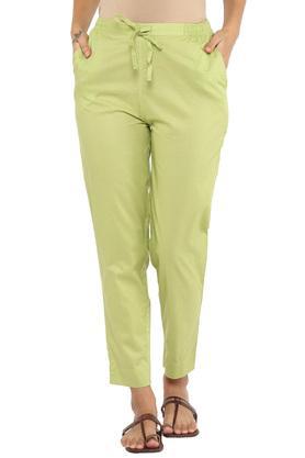womens 2 pocket solid pants - pistachio